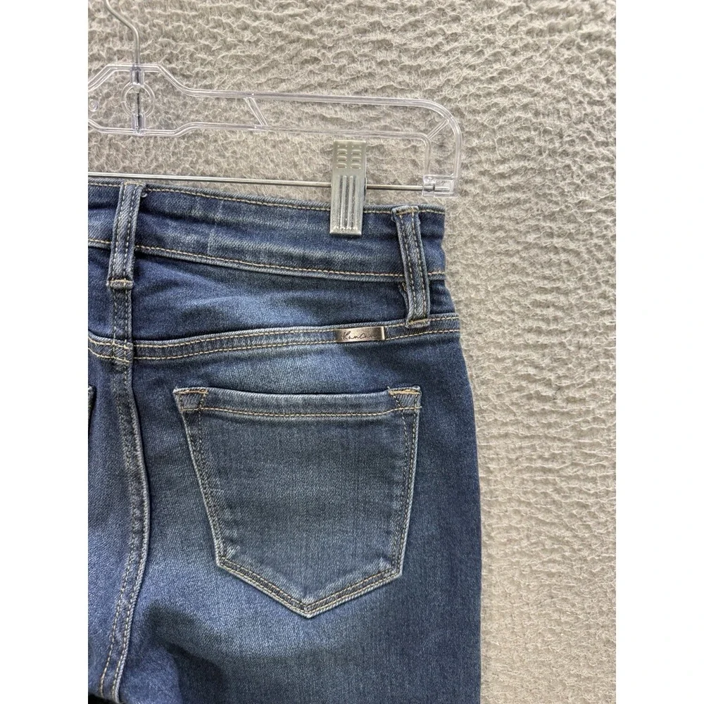 KanCan Jeans‎ Womens 3/25 Blue High Rise Bootcut Stretch Distressed Denim Preppy